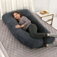 thumbnail image 1 of Pregnancy Pillow Cover u Shaped, 55-inch Large Pregnancy Body Pillowcase Removable, Soft & Machine Washable Replacement Cover Fits Clearance Navy, 1 of 6