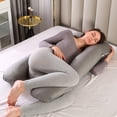 thumbnail image 1 of Pregnancy Pillow - Full Body Pillow for Maternity & Pregnant Women by TOPCHANCES,  U Shape Bed Pillow - 6 COLORS - White Green Blue Pink Yellow Purple, 1 of 3