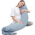 thumbnail image 1 of Pregnancy Pillow - Incredibly Smooth and Soft Cooling Coer I Shaped Full Body Maternity Pillow with Remoable Coer - Support for Side, Back, Legs, Belly, HIPS - Grey, 1 of 4