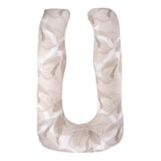 Pregnancy Pillow, J Shaped Pillow, Maternity Pillow For Sleeping - Light Brown | Mekko Printed, 100% Cotton Pillow For Pregnant Mothers With Breathable & No Heat Fabric - Full Body Support