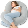 thumbnail image 1 of Pregnancy Pillow, Maternity Body Pillow for Sleeping, C Shaped Body Pillow for Pregnant Women with Removable Gray Jersey Cover, 1 of 7