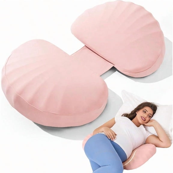 Pregnancy Pillow For Sleeping Memory Foam Pillow For Side Sleeper Maternity Pillow Support For Back Belly HIPS For Pregnant Women Portable And Adjustable Travel Wedge Pink