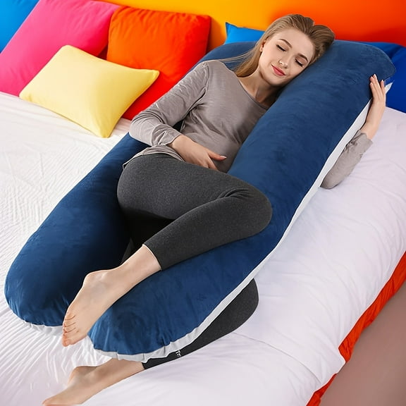 [Pregnancy Pillow] U Shaped 47 Inch Pregnancy Pillow For Women | Full Body Maternity Pillow With Removable Cover - Support For Back, Legs, Belly, HIPS - Gifts For Pregnancy Woman