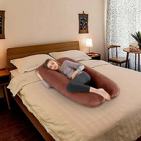 Pregnancy Pillow Cover, U Shaped Full Body Pillows Cover for Maternity Support Sleeping Pillow, Washable Jersey Cover, Removable Maternity Pillow Cover 40*140cm,Includes pillowcase only