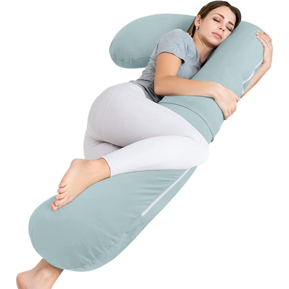 Pregnancy Pillow for Sleeping,Maternity Body Pillow for Pregnancy Women,Pregnancy Support Pillow for Back, Hip Pain, Green
