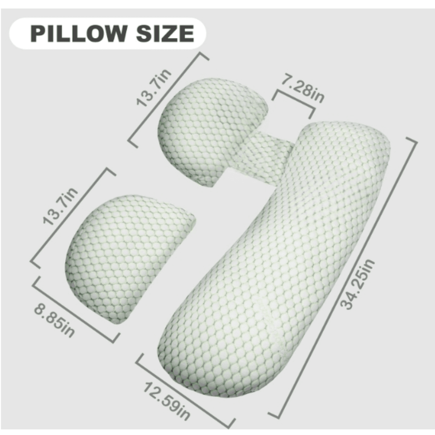 Pregnancy Pillow for Women - Full Body Maternity Pillow for Back & Hip Support, Removable Soft Cover for Side Sleeper Comfort