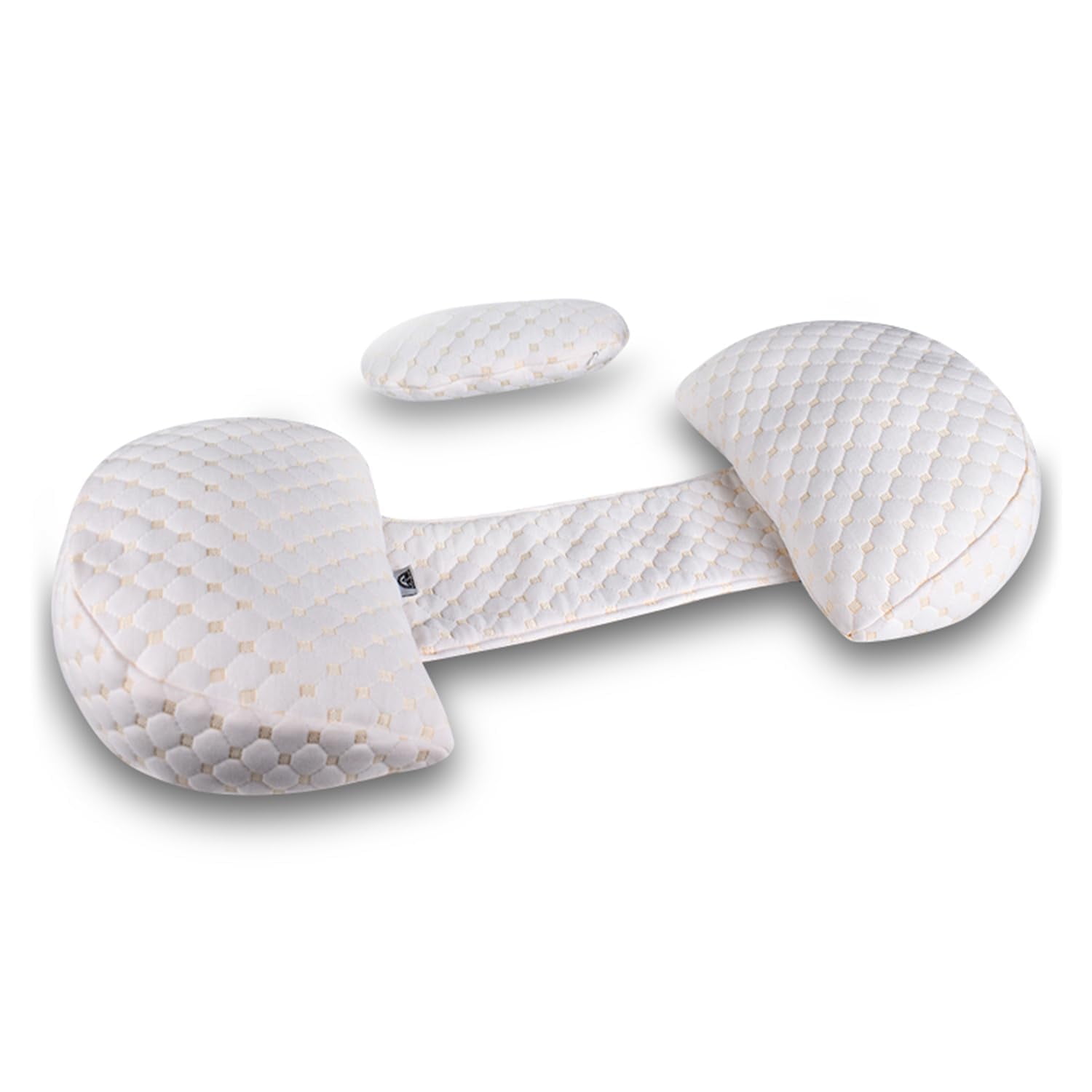 Pregnancy Pillow with Long Adjustable Velcro | for Side Sleeping | Support for Back, Legs, Belly, Hips for Pregnant Women (Beige)