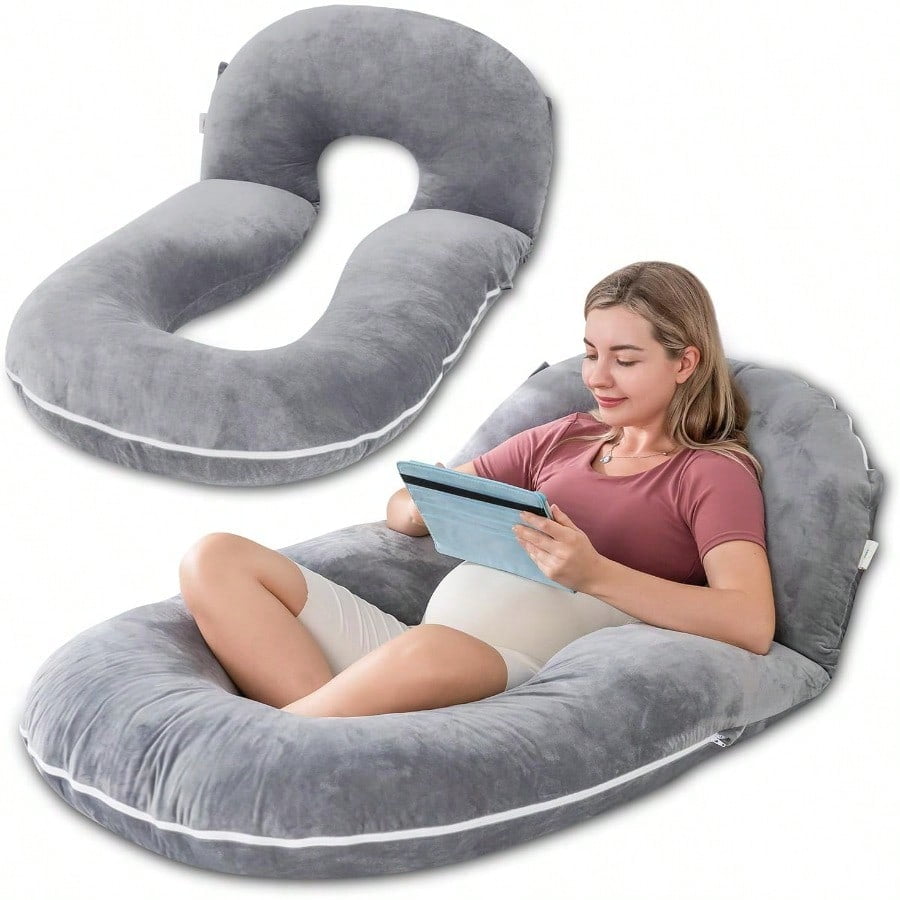 Pregnancy Pillows Detachable Body Pillow For Sleeping Nurse Relax MultiUse Pregnancy Pillows For Pregnant Women Grey