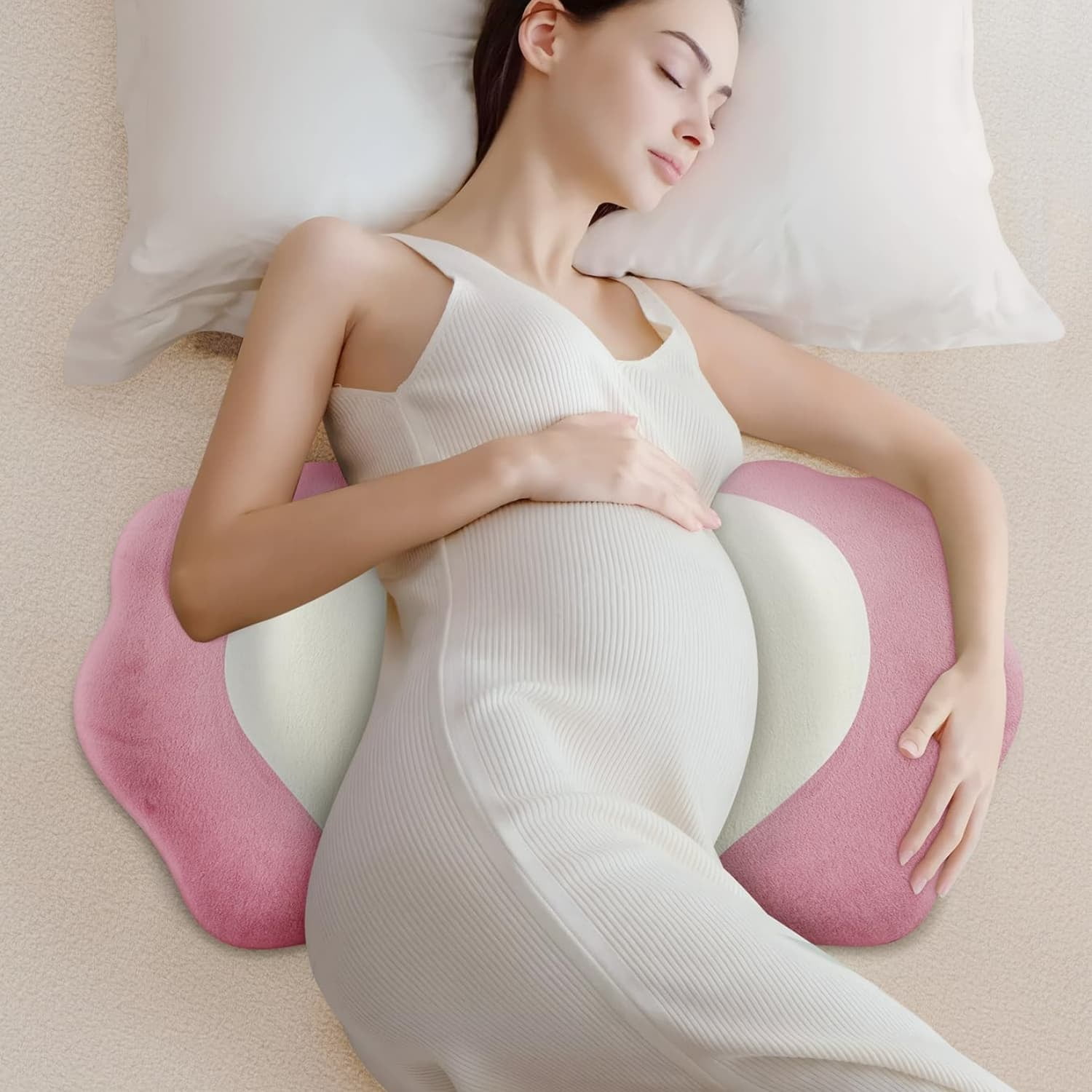 Pregnancy Pillows for Sleeping, Memory Foam Maternity Pillow Support for Back Belly HIPS, Adjustable Travel Wedge Pillow for Pregnant Women, Side Sleeping Pregnant Pillows with Velvet Cover