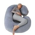 thumbnail image 1 of Pregnancy Pillows for Sleeping, U Shaped Full Body Maternity Pillow with Removable Cover - Support for Back, Legs, Belly, HIPS for Pregnant Women, 51 Inch Pregnancy Pillow for Women, Light Gray, 1 of 7