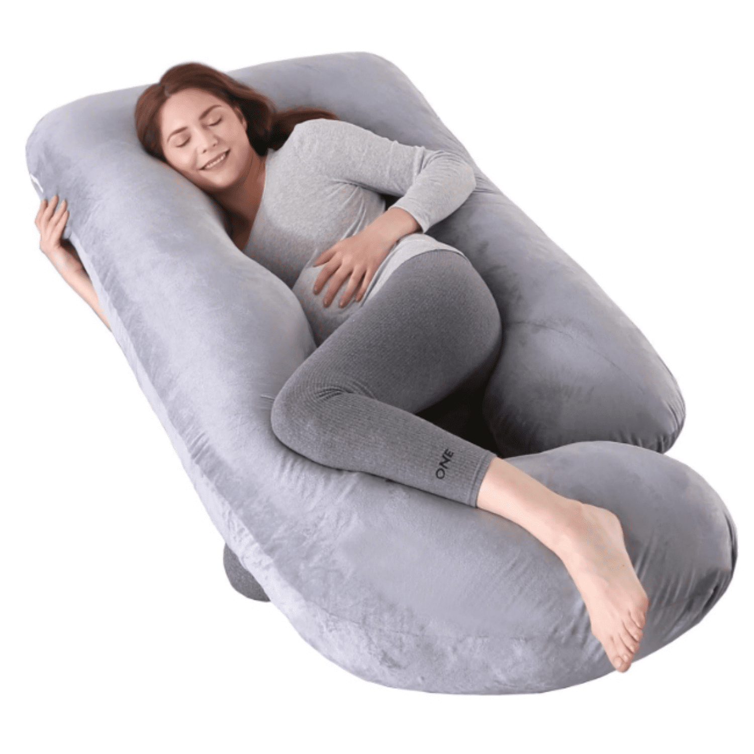 Pregnancy Pillows for Sleeping, U Shaped Full Body Maternity Pillow with Removable Cover - Support for Back, Legs, Belly, HIPS for Pregnant Women,Pregnancy Pillow, Grey