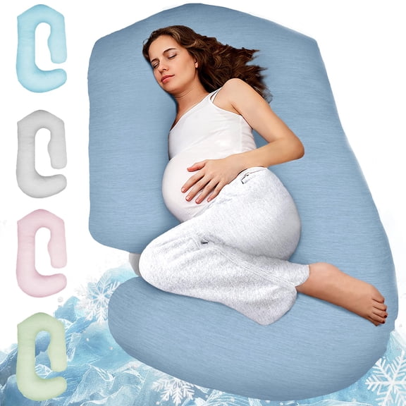 Pregnancy Pillows for Sleeping - V C U Shaped Full Body Pillow with Removable Cover, 57inch Cooling Maternity Pillow for Pregnant Women, Support for Back Belly Legs Hip - Pregnancy Must Haves