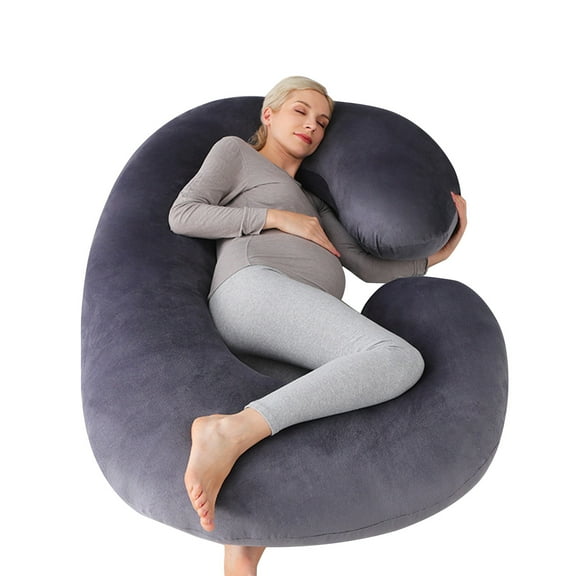 Pregnancy Pillows, U-Shape Full Body Pillow – Removable Cooling Cover -Dark Grey – Pregnancy Pillows for Sleeping – Body Pillows for Adults, Maternity Pillow and Pregnancy Must Haves