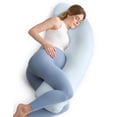 thumbnail image 1 of Pregnancy Pillows for Side Sleeping, J Shaped Maternity Body Pillow for Pregnancy, Soft Pregnancy Pillow for Head Neck Belly Support, Blue, 1 of 16