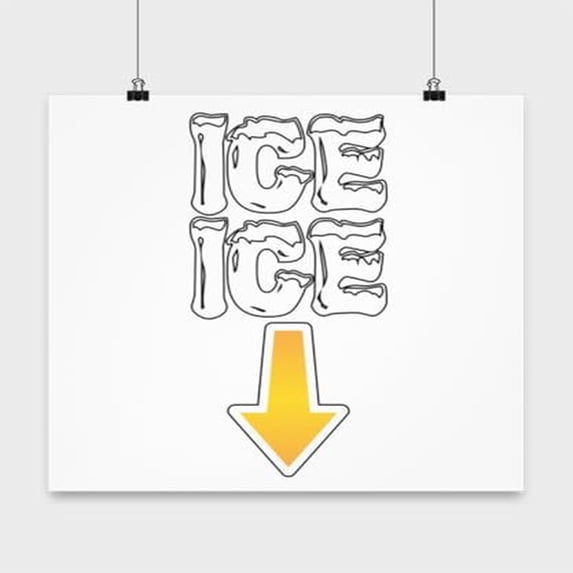 Pregnancy Poster, Ice Ice, Expecting Wall Art Gift, White 13x13in Decor