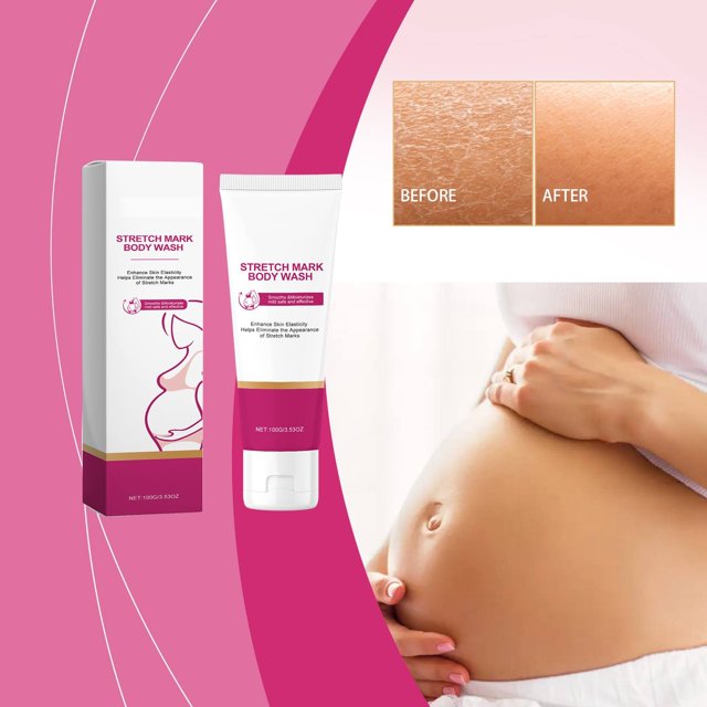 Pregnancy Shower Gel, Moisturizing Body Wash Lightens Lines and Smooths Skin Gentle without