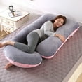 thumbnail image 1 of Pregnancy Velvet Pillow Maternity Belly Contoured Body J Shape Extra Large Grey byTopchances, Pink & Grey, 1 of 8