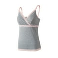 thumbnail image 1 of Pregnant Cami, Women's Cotton Nursing Tank Top Maternity Camisole for Breastfeeding, Women's Nursing Long Top Camisole Without Steel Ring with Pad Front Buckle Feeding Gray XXL, 1 of 4