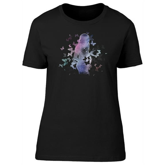 Pregnant Galaxy Silhouette T-Shirt Women -Image by Shutterstock, Female Large