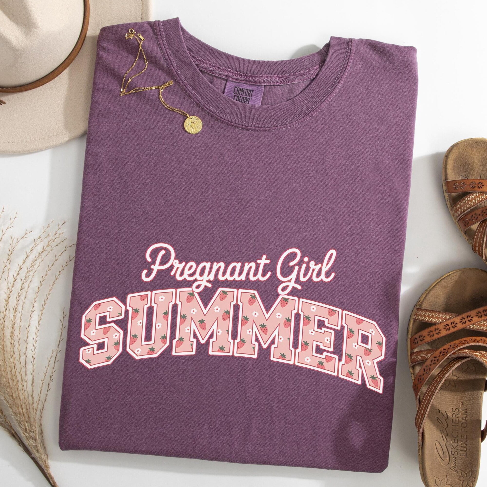 Pregnant Girl Summer Shirt Pregnant Announcement Pregnancy Reveal Baby ...