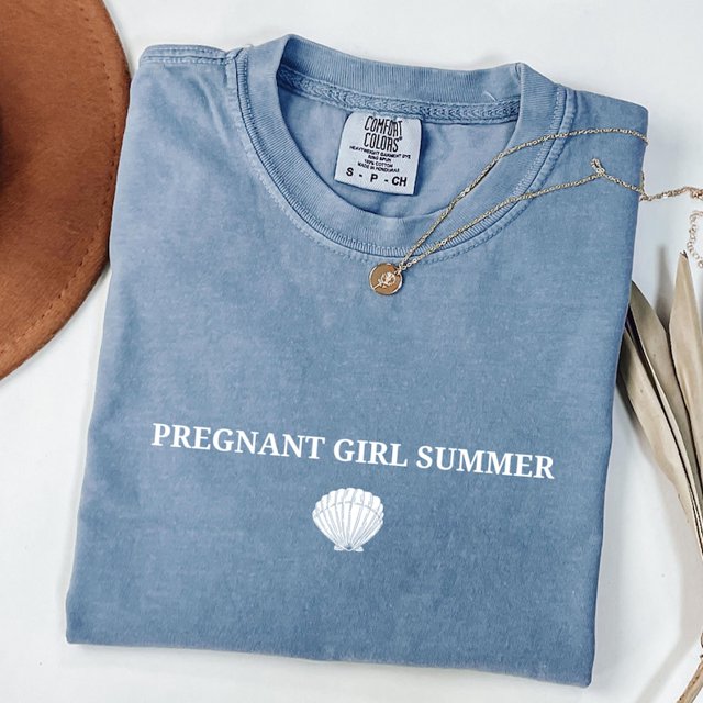 Pregnant Girl Summer T-Shirt, Baby Shower Shirt, Girl Mama Shirt TH280541