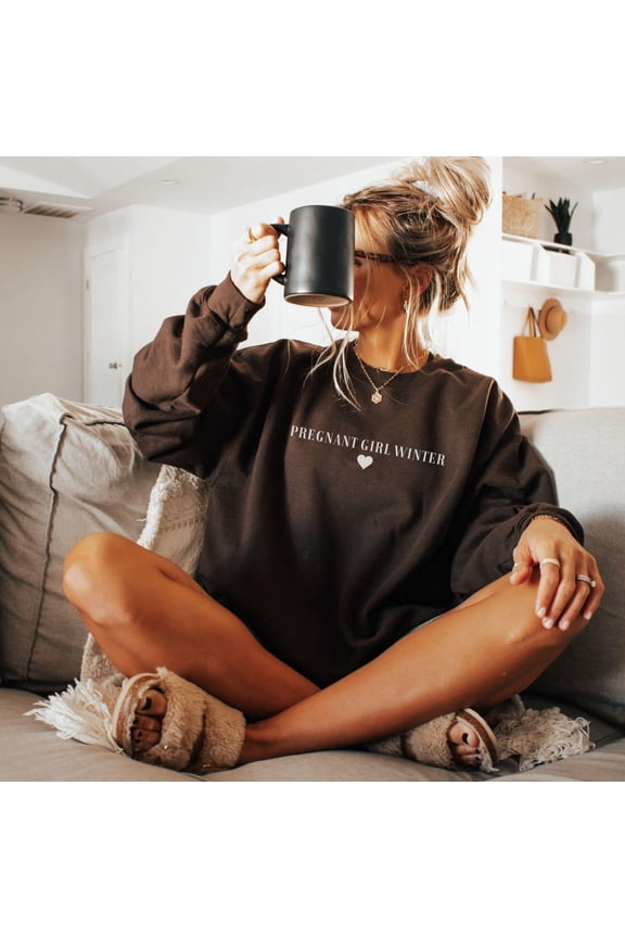 Pregnant Girl Winter Sweatshirt, Pregnant Crewneck, Pregnancy Reveal, Baby Announcement, Expecting Mom, Baby Shower, New Mom Sweatshirt All Size S-5XL