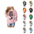 thumbnail image 1 of Pregnant Halloween Sweatshirts for Women 2025 Crewneck Pregnancy Announcement Skeleton Graphic Sweatshirt Pullover Top, 1 of 6