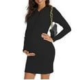 thumbnail image 1 of Pregnant Hooded Dress Women's Long Sleeve Dress Maternity Dresses Clothes for Baby Shower Black M, 1 of 6