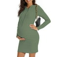 thumbnail image 1 of Pregnant Hooded Dress Women's Long Sleeve Dress Maternity Dresses Clothes for Baby Shower Green L, 1 of 6