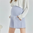 thumbnail image 1 of Pregnant Maternity Shorts Women's Leggings Shortened Pregnant Women's Pants Casual Pregnant Women's Cropped Pants Light Blue M Clearance, 1 of 3