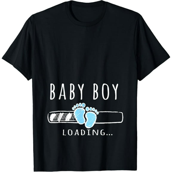 Pregnant Mom Baby Boy Loading T-ShirtMen and women, Black T-shirt, size: Extra large