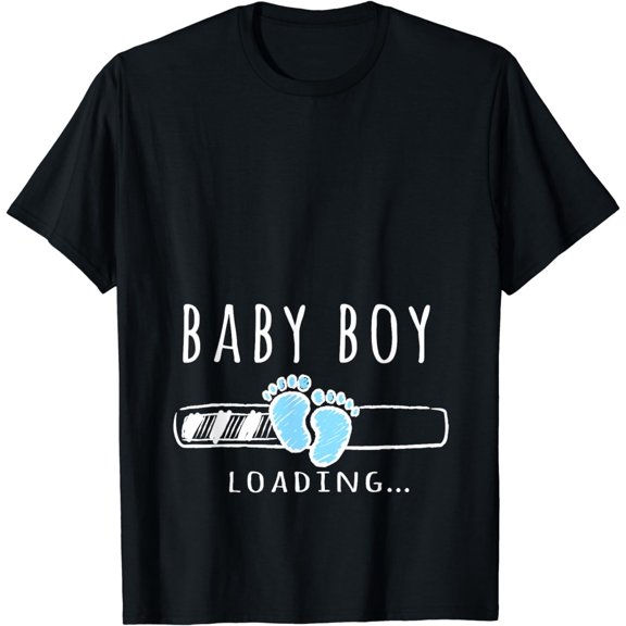 Pregnant Mom Baby Boy Loading Funny Creative Graphic T-Shirt