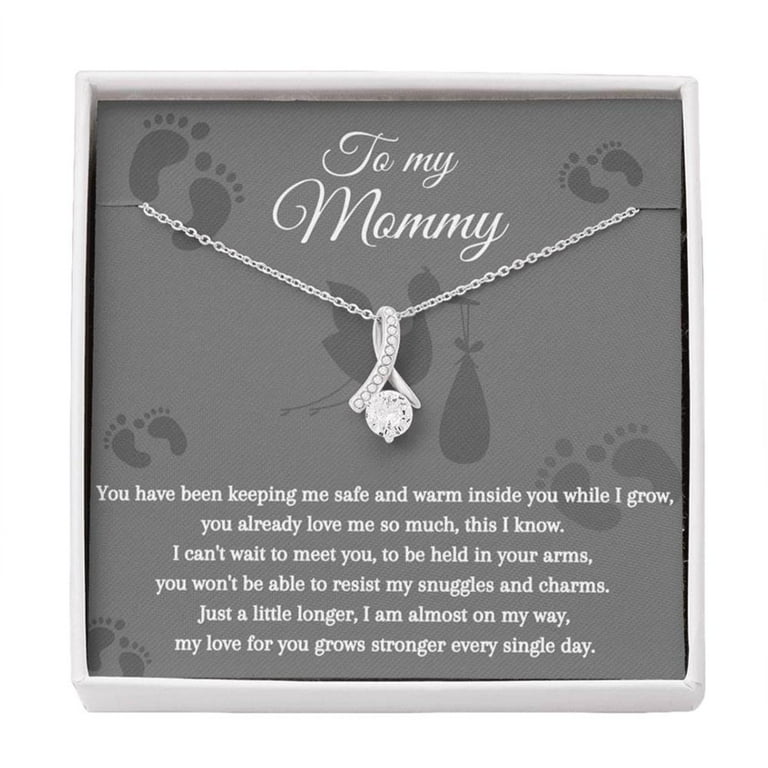 Pregnant Mom, To Mommy From Bump, New Mommy Necklace, New Mom Gift