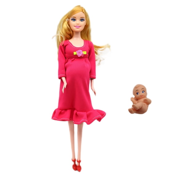 Pregnant Mommy Doll Set, Removable Baby Doll, Interactive Role Play Toy, Smooth Durable Plastic Surprise Belly Doll, Realistic Detailed Nurturing Educational Toy, Imaginative Storytelling Gift