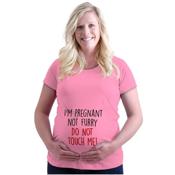 Pregnant Not Furry Don't Touch Me Women's Maternity T Shirt Tee Brisco Brands 2X