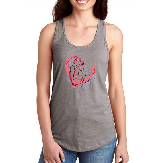 Pregnant Woman Heart Wreath Racerback Tank Women -Image by Shutterstock, Female x-Large
