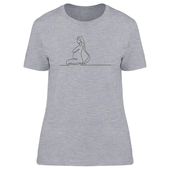 Pregnant Woman Sketch T-Shirt Women -Image by Shutterstock, Female Medium