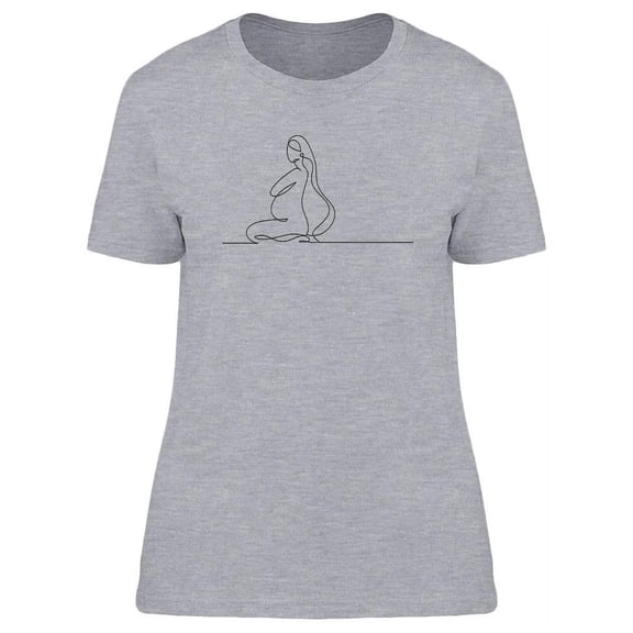 Pregnant Woman Sketch T-Shirt Women -Image by Shutterstock, Female x-Large