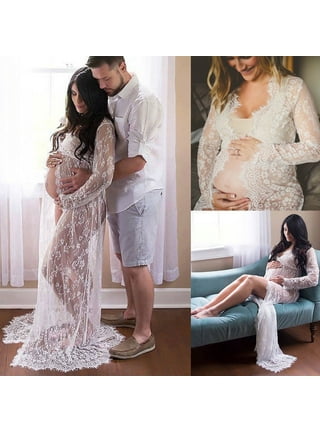 Hot Pregnant Womens Lace Maternity Dress Maxi Gown Photography