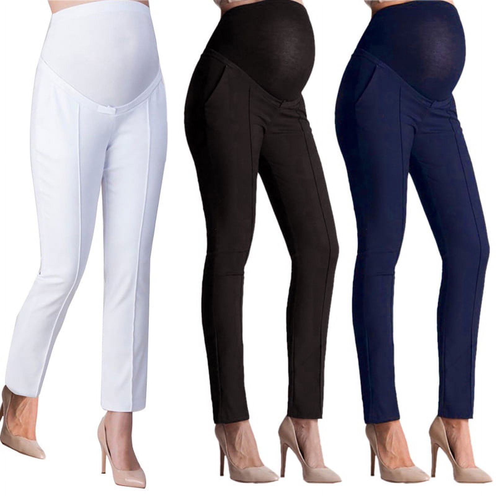 Pregnant Women Work Pants Stretchy Maternity Skinny Ankle Trousers