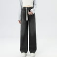 thumbnail image 1 of Pregnant Women's Clothing Drawstring Jeans Casual Loose Maternity Pants - Plus Size Women's Wide Leg Denim Trousers, Limited Time Offer Under 10 Dollars, 1 of 6