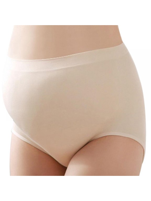 Pregnant Women's Cotton Seamless High Waist Maternity Underwear Lifting Hips Panties