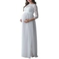 thumbnail image 1 of Pregnant Women's Lace Maternity Dress Maxi Gown Photography Photo Dress,3/4 Sleeve Party Dress, 1 of 7