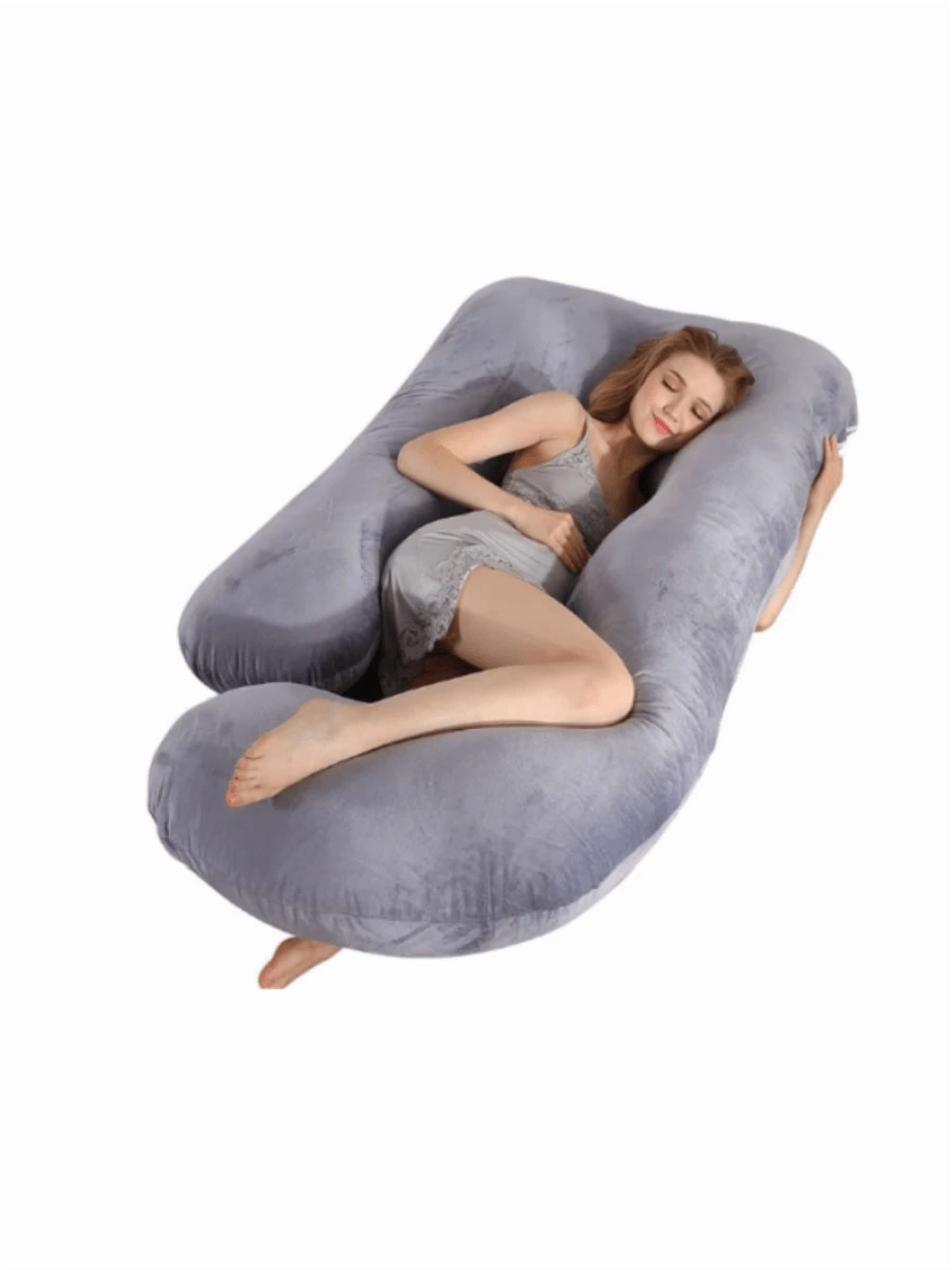 Pregnant Women's Pillow J-Shaped Whole Body Pillow With Velvet Cover, Suitable For Pregnant Women,