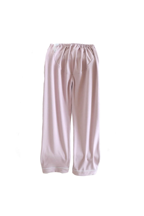 Pregnant Women's Winter Thermal Fleece Maternity Pajama Pants Adjustable Waist Belly Support 2025 Thick Warm Homewear Soft Sleepwear Comfortable Long Maternity Bottoms