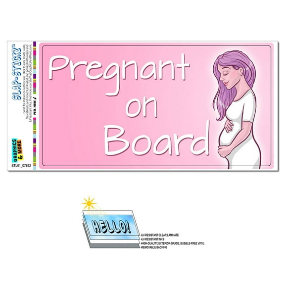 Pregnant on Board - Pink Pregnancy Baby SLAP-STICKZ(TM) Premium Sticker