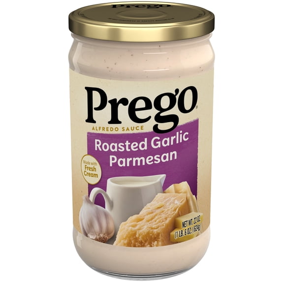 Prego Alfredo Sauce with Roasted Garlic and Parmesan Cheese, 22 oz Jar