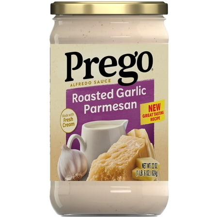 Prego Alfredo Sauce with Roasted Garlic and Parmesan Cheese, 22 oz Jar