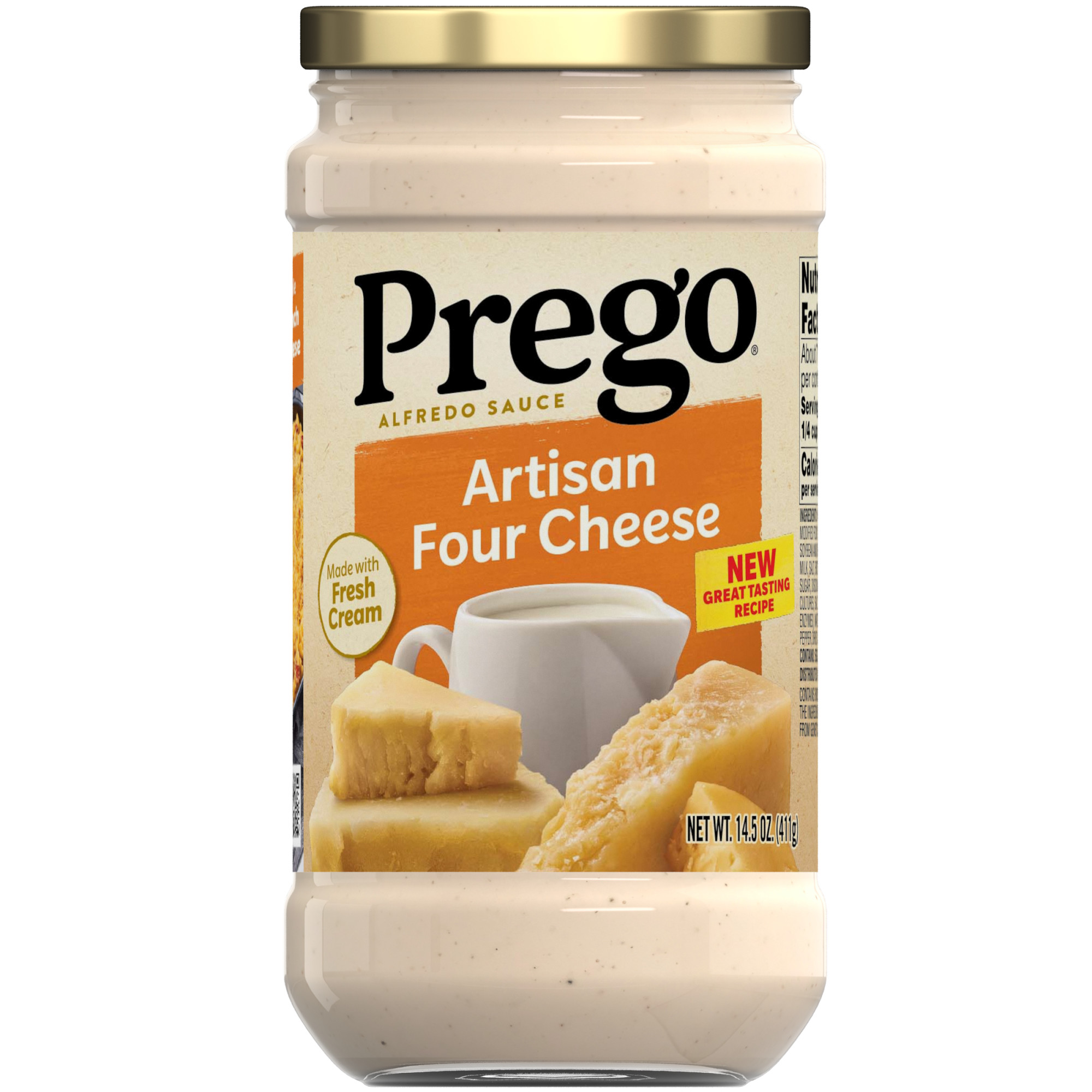 Prego Artisan Four Cheese Alfredo Pasta Sauce, 14.5 oz Jar - image 1 of 12