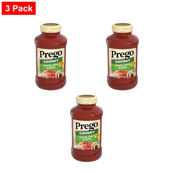 Prego Chunky Tomato with Garlic and Onion Pasta Sauce Jar 45 oz - 3 Pack